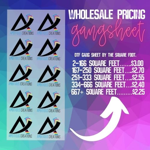Wholesale Pricing Gang Sheet